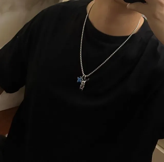 Louis Vuitton Enamel Pikachu and Flower Charm Silver Chain Necklace 4