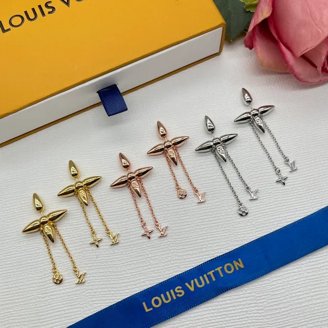 Boucles d'oreilles pendantes Louis Vuitton Floral Monogram Rose Gold 2