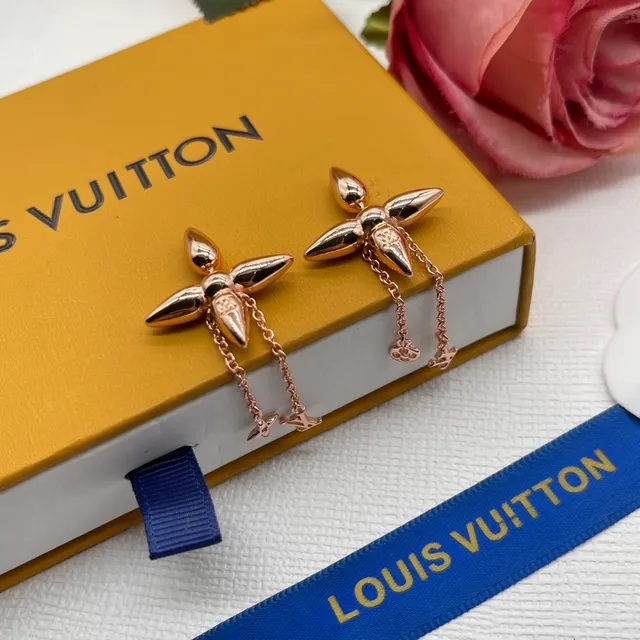 Boucles d'oreilles pendantes Louis Vuitton Floral Monogram Rose Gold 6