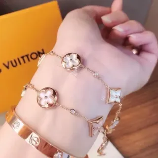 Louis Vuitton Flower Chain Bracelet Rose Gold Mother-of-Pearl Floral Bracelets