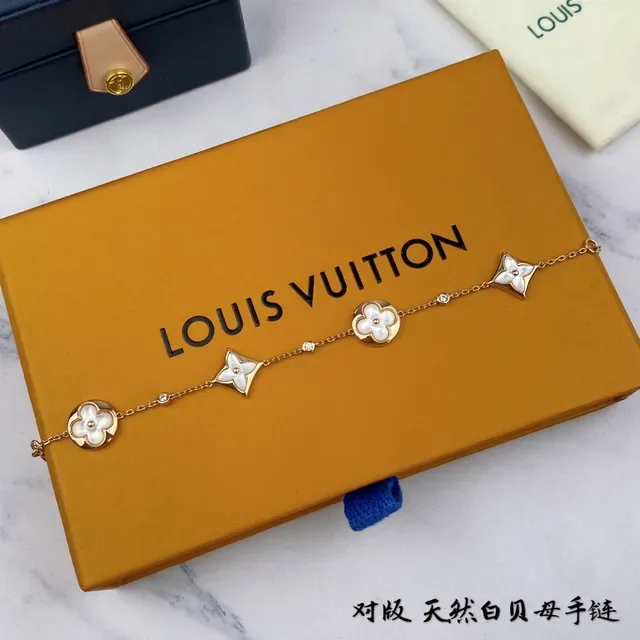 Louis Vuitton Flower Chain Bracelet Rose Gold Mother-of-Pearl Floral Bracelets 6