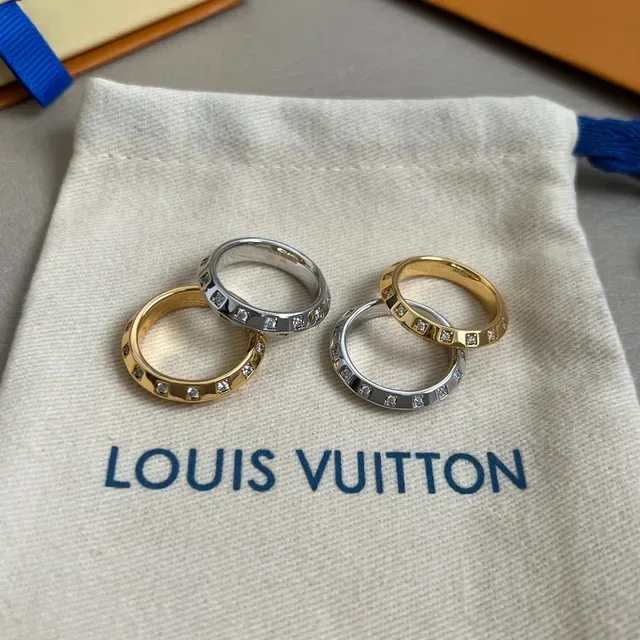 Louis Vuitton Gold Channel-Set Diamond Ring 6