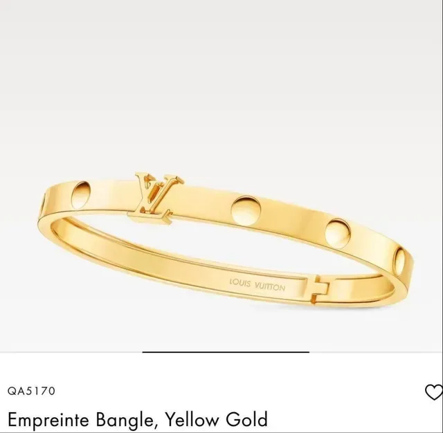 Louis Vuitton Gold Silver Hinged Bangle Monogram Clasp Bracelet 3