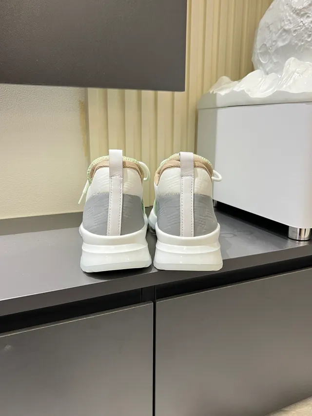 Louis Vuitton Green White Knit Upper Monogram Logo Lifestyle Sneakers 2