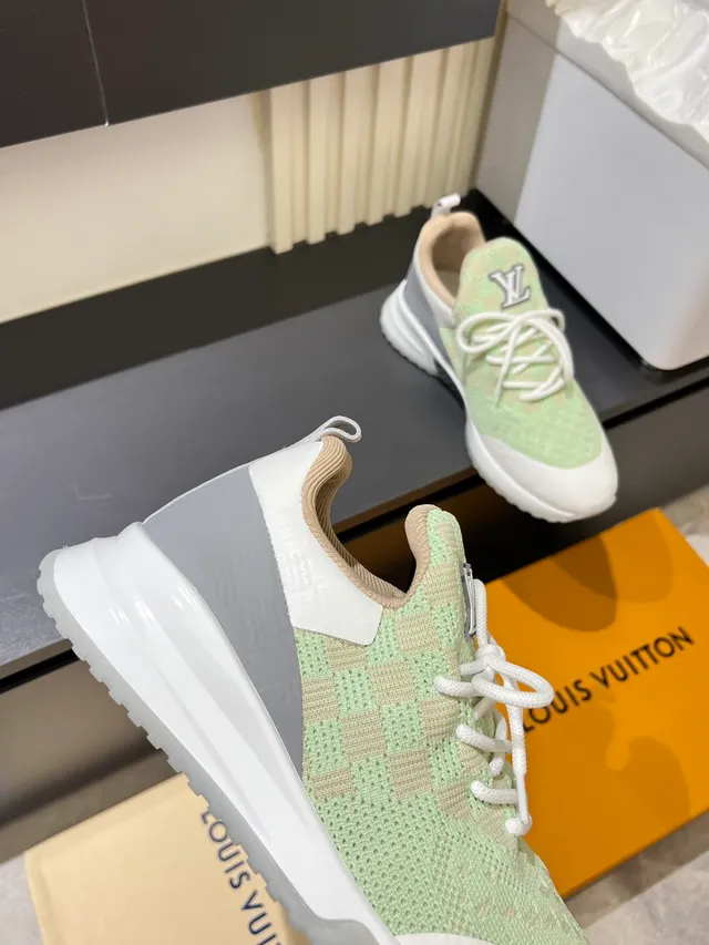 Louis Vuitton Green White Knit Upper Monogram Logo Lifestyle Sneakers 3