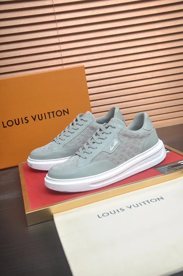 Louis Vuitton Green White Monogrammed Upper Platform Sole Lifestyle Sneakers 4