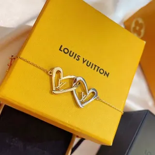 Louis Vuitton Heart Interlocking Dual-Tone Bracelet
