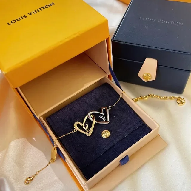 Louis Vuitton Heart Interlocking Dual-Tone Bracelet 2