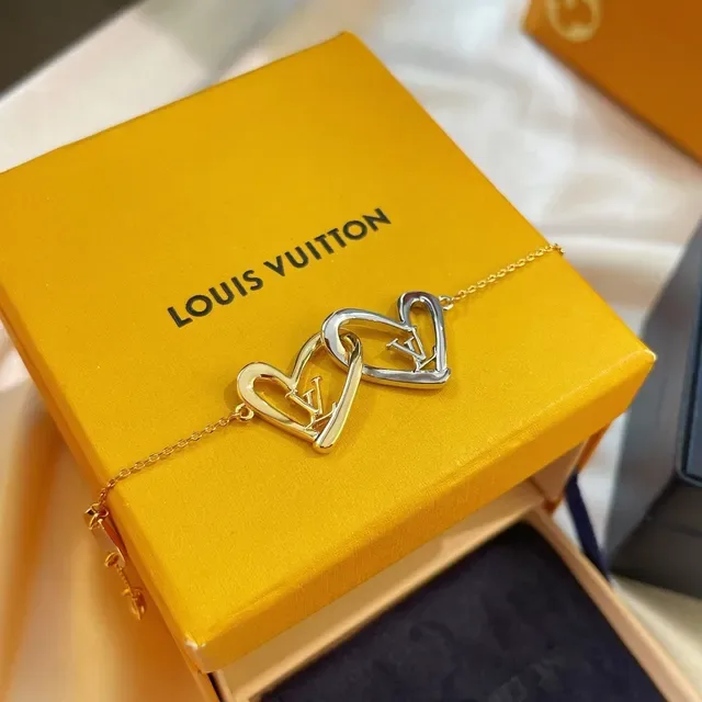 Louis Vuitton Heart Interlocking Dual-Tone Bracelet 3
