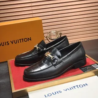 Louis Vuitton Horsebit Loafer काला Croc-Embossed Leather लूफर