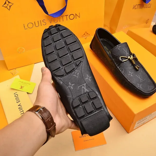 Louis Vuitton Horsebit Loafer Black Monogram Leather Loafers 4