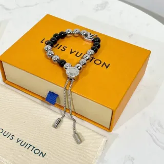 Louis Vuitton Iconic Beads Black and Silver Bracelet