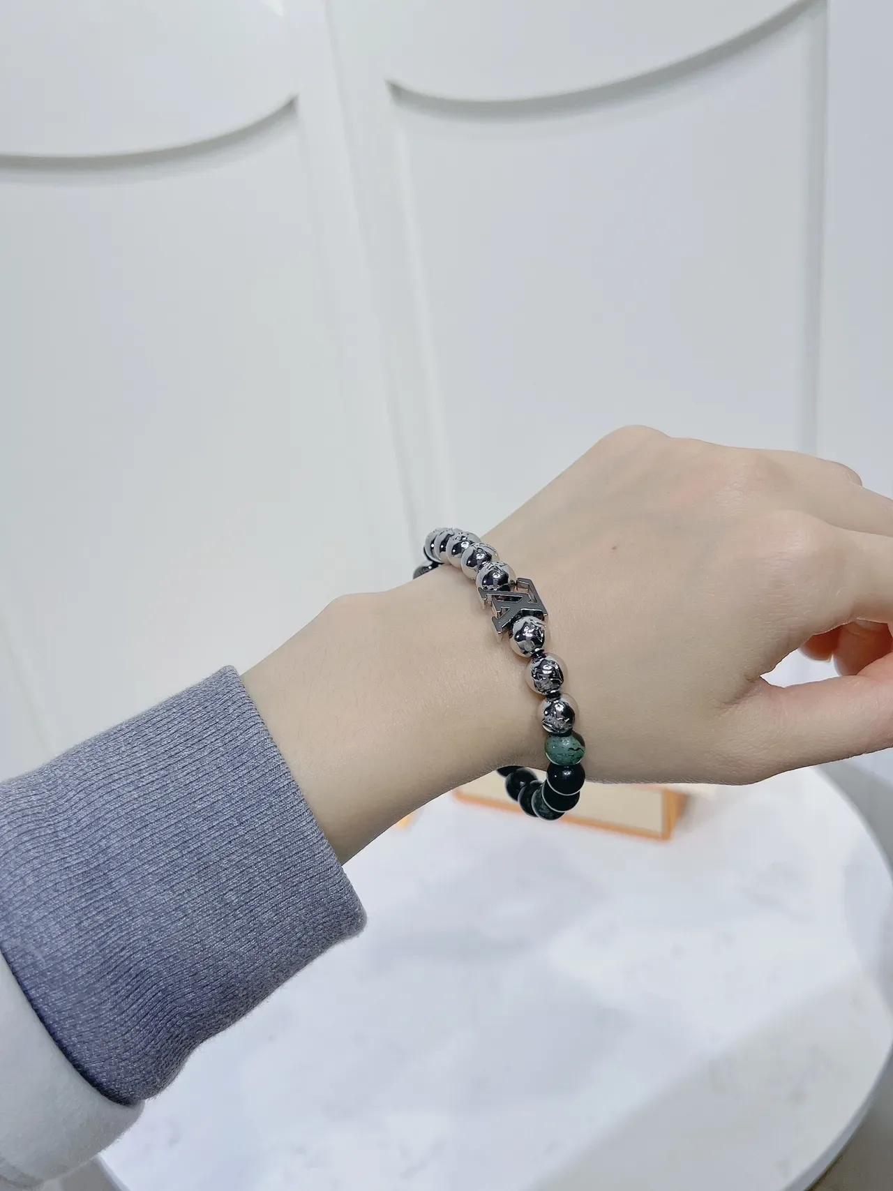 Louis Vuitton Iconic Beads Black and Silver Bracelet 2