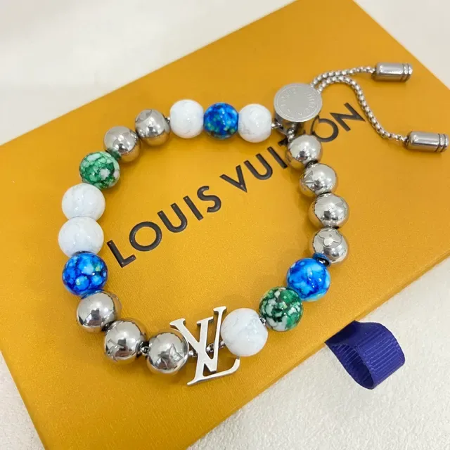 Louis Vuitton Iconic Beads Multicolor Marbled Resin and Metal Bracelet 1