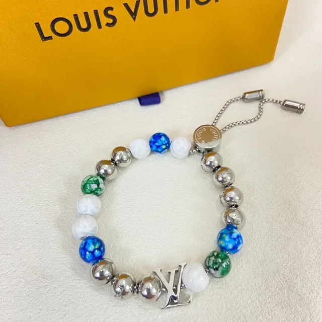 Louis Vuitton Iconic Beads Multicolor Marbled Resin and Metal Bracelet 2