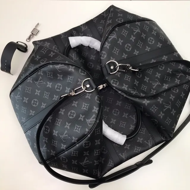 Louis Vuitton Keepall Bandoulière Monogram Eclipse Black sac duffel 2