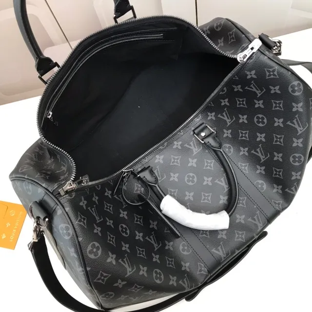 Louis Vuitton Keepall Bandoulière Monogram Eclipse Black sac duffel 5