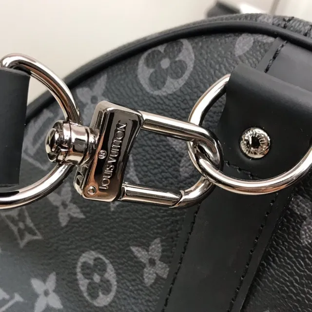 Louis Vuitton Keepall Bandoulière Monogram Eclipse Black sac duffel 8