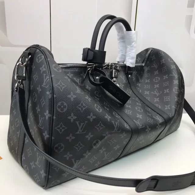 Louis Vuitton Keepall Bandoulière Monogram Eclipse Black sac duffel 11