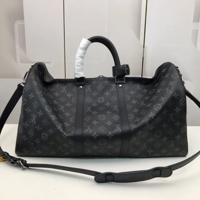 Louis Vuitton Keepall Bandoulière Monogram Eclipse Black sac duffel 19