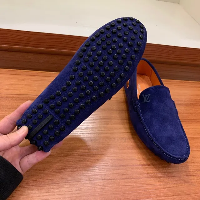 Louis Vuitton Mocasín Naranja Marino Ante Superior Moc-Toe Costura Mocasín 2