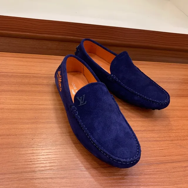 Louis Vuitton Mocasín Naranja Marino Ante Superior Moc-Toe Costura Mocasín 4
