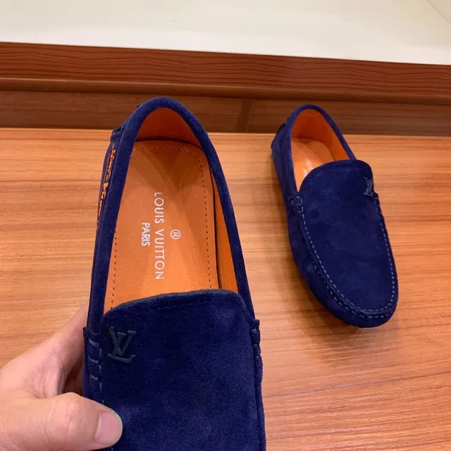 Louis Vuitton Mocasín Naranja Marino Ante Superior Moc-Toe Costura Mocasín 5