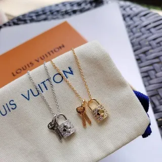 Louis Vuitton Lock & Key Padlock and Key Pendant Necklaces