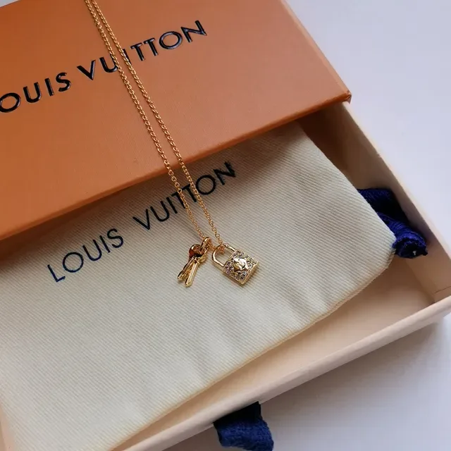 Louis Vuitton Lock & Key Padlock and Key Pendant Necklaces 6