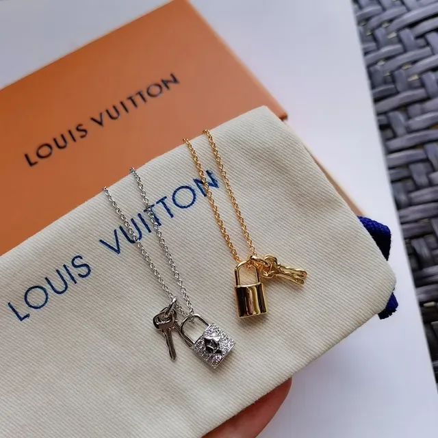 Louis Vuitton Lock & Key Padlock and Key Pendant Necklaces 7