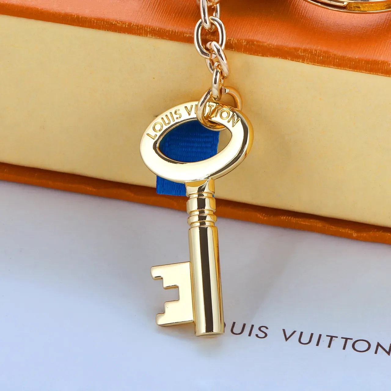 Louis Vuitton Lock & Key Red Enamel Gold-Tone Charm Bracelet 2
