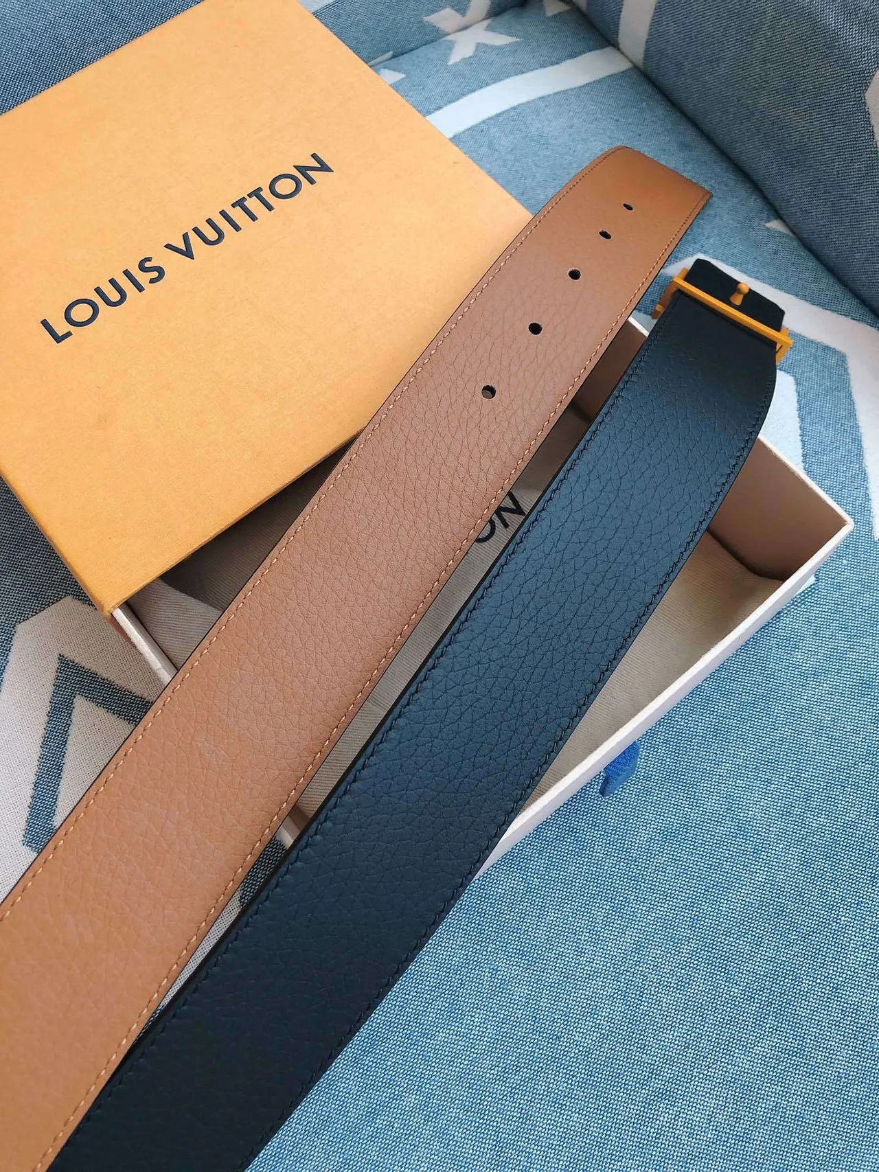 Louis Vuitton LV Belt Tan Leather Belt 2