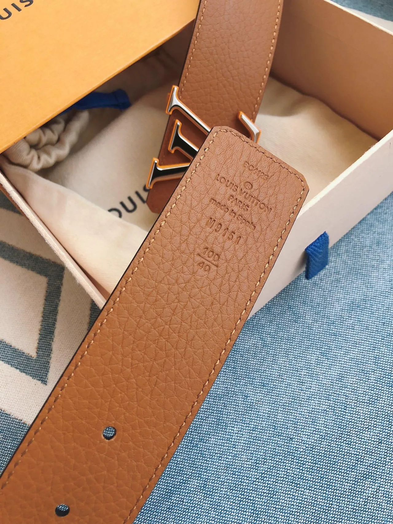 Louis Vuitton LV Belt Tan Leather Belt 3