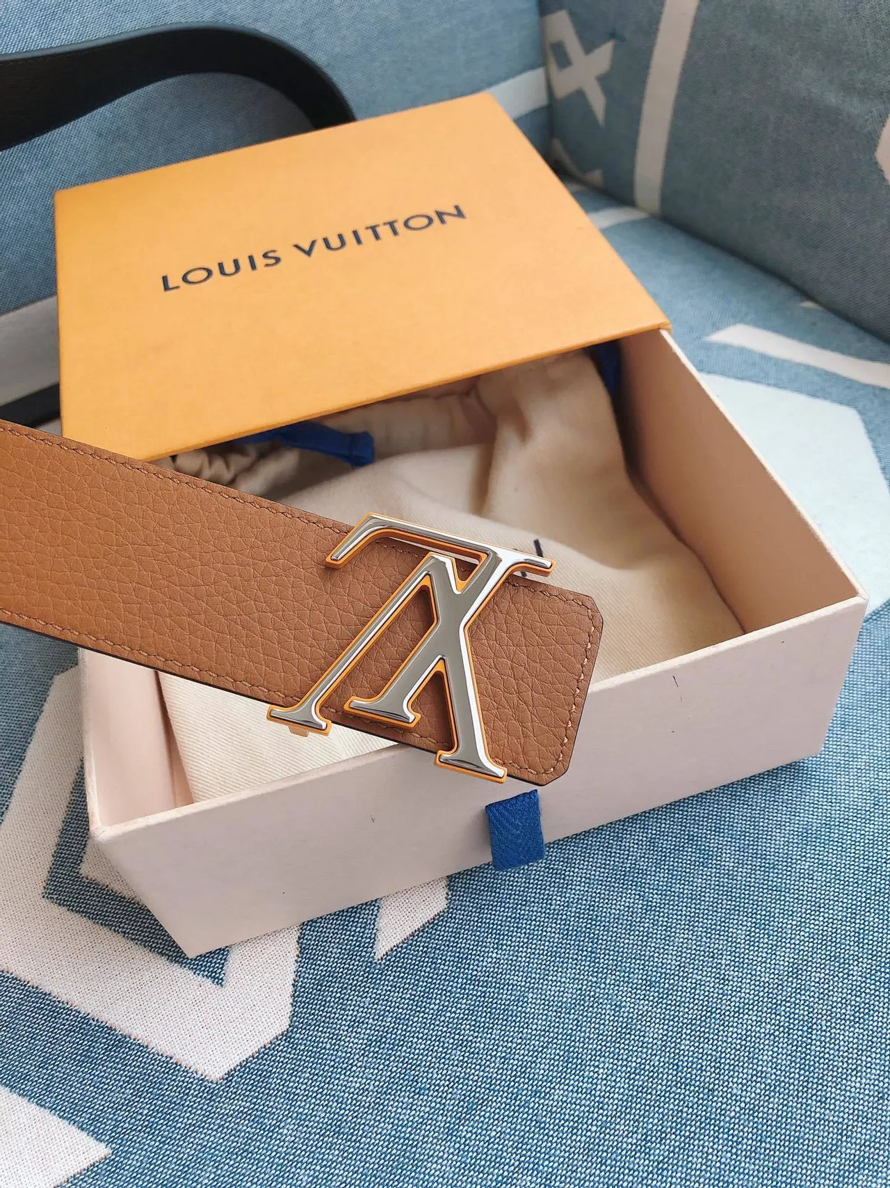 Louis Vuitton LV Belt Tan Leather Belt 5