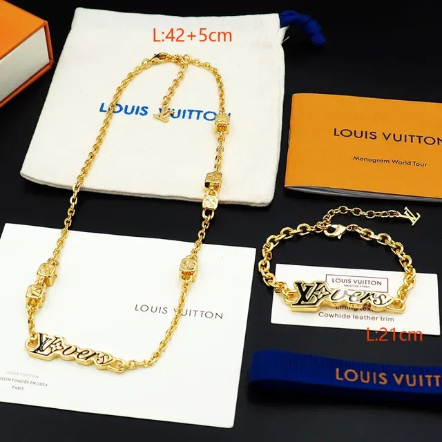 Louis Vuitton LV Chain Gold Silver Monogram Pendant Necklace 5