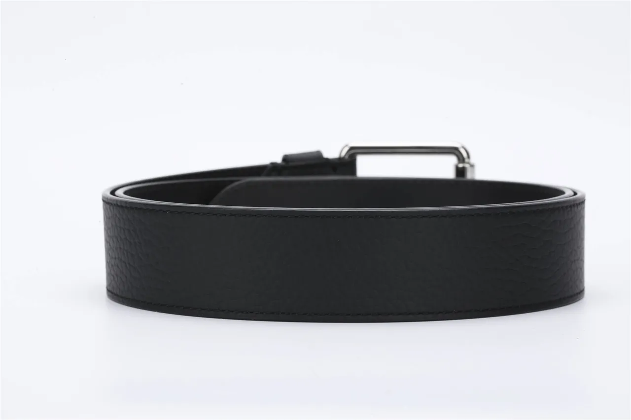 Louis Vuitton LV Circle Black Pebbled Leather Belt 4