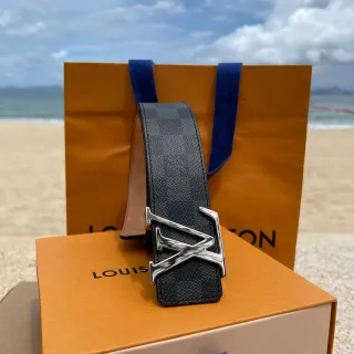Louis Vuitton LV Initiales Black Damier Leather Belt