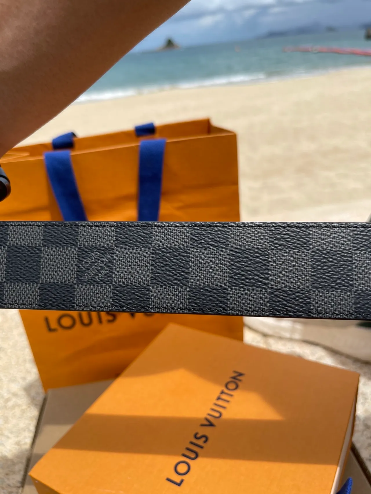 Louis Vuitton LV Initiales Black Damier Leather Belt 5