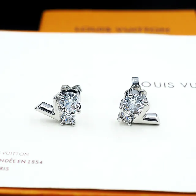 Louis Vuitton LV Initiales Crystal Stud Earrings 10