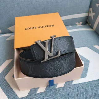 Louis Vuitton LV Initiales Dark Gray Monogram Leather Belt