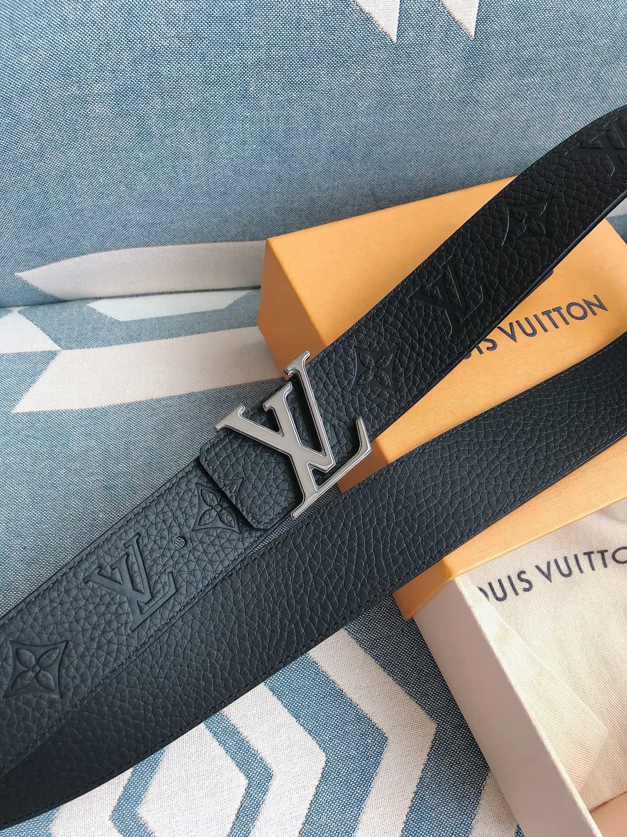 Louis Vuitton LV Initiales Navy Leather Belt 7