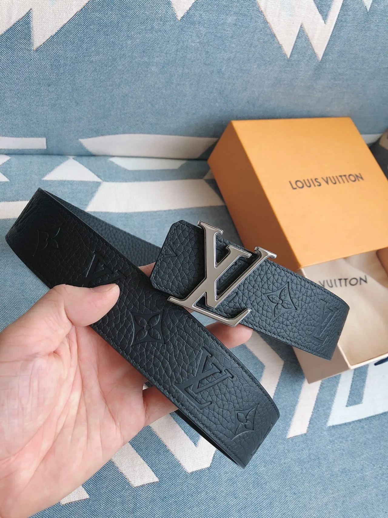 Louis Vuitton LV Initiales Navy Leather Belt 9