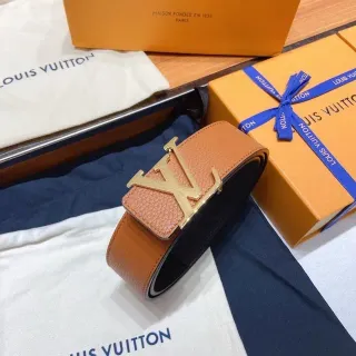 Louis Vuitton LV Initiales Tan and Black Leather Belt