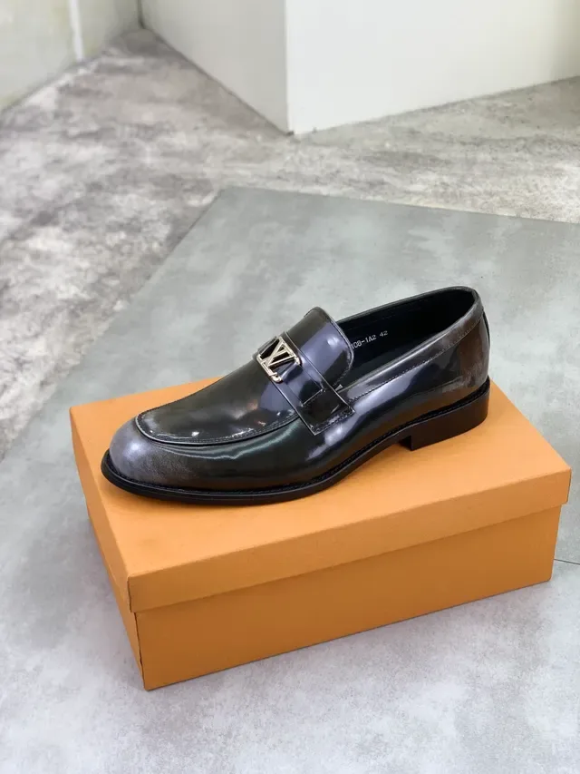 Louis Vuitton LV Loafer Black Patent Leather Metal Buckle Loafers 4