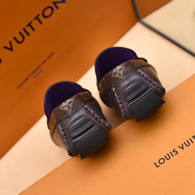 Louis Vuitton LV Mocassins Marron Monogram Sangle Boucle Or Mocassins 3