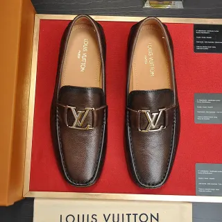Louis Vuitton LV বাদামী গ্র্যানুলার চামড়ার লোফার