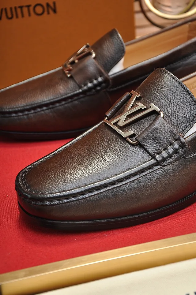 Louis Vuitton LV Loafer Brown Pebbled Leather Loafers 3