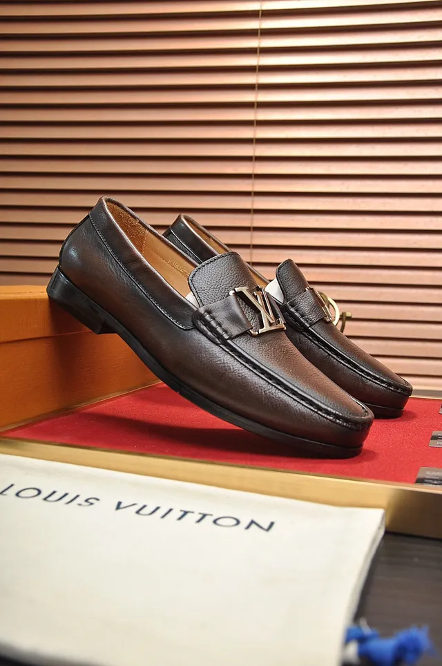 Louis Vuitton LV Loafer Brown Pebbled Leather Loafers 5