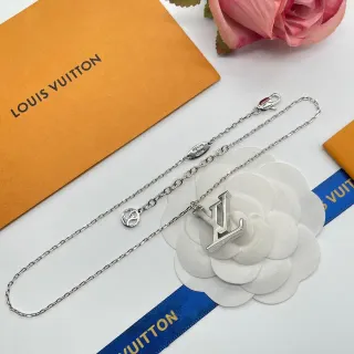 Louis Vuitton LV Monogram collier chaîne argenté