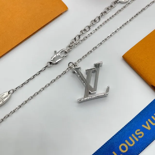 Louis Vuitton LV Monogram Silver-Tone Chain Necklace 2